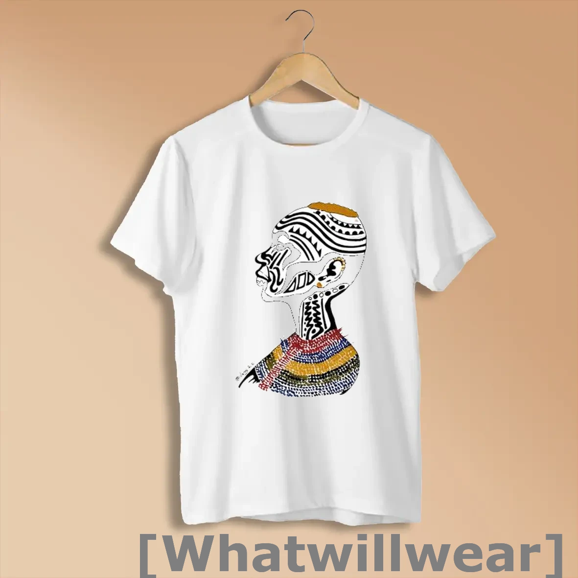 Official Black And White Geometric Tribal African Woman Art Shirts