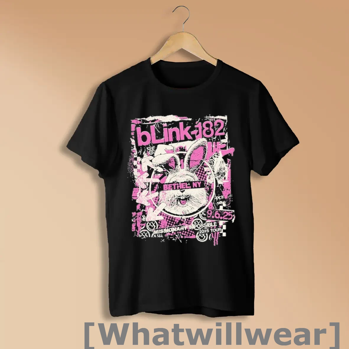 Official Blink 182 9 6 Bethel Ny Missionary Impossible 2025 Tour Bunny T Shirts Shirts