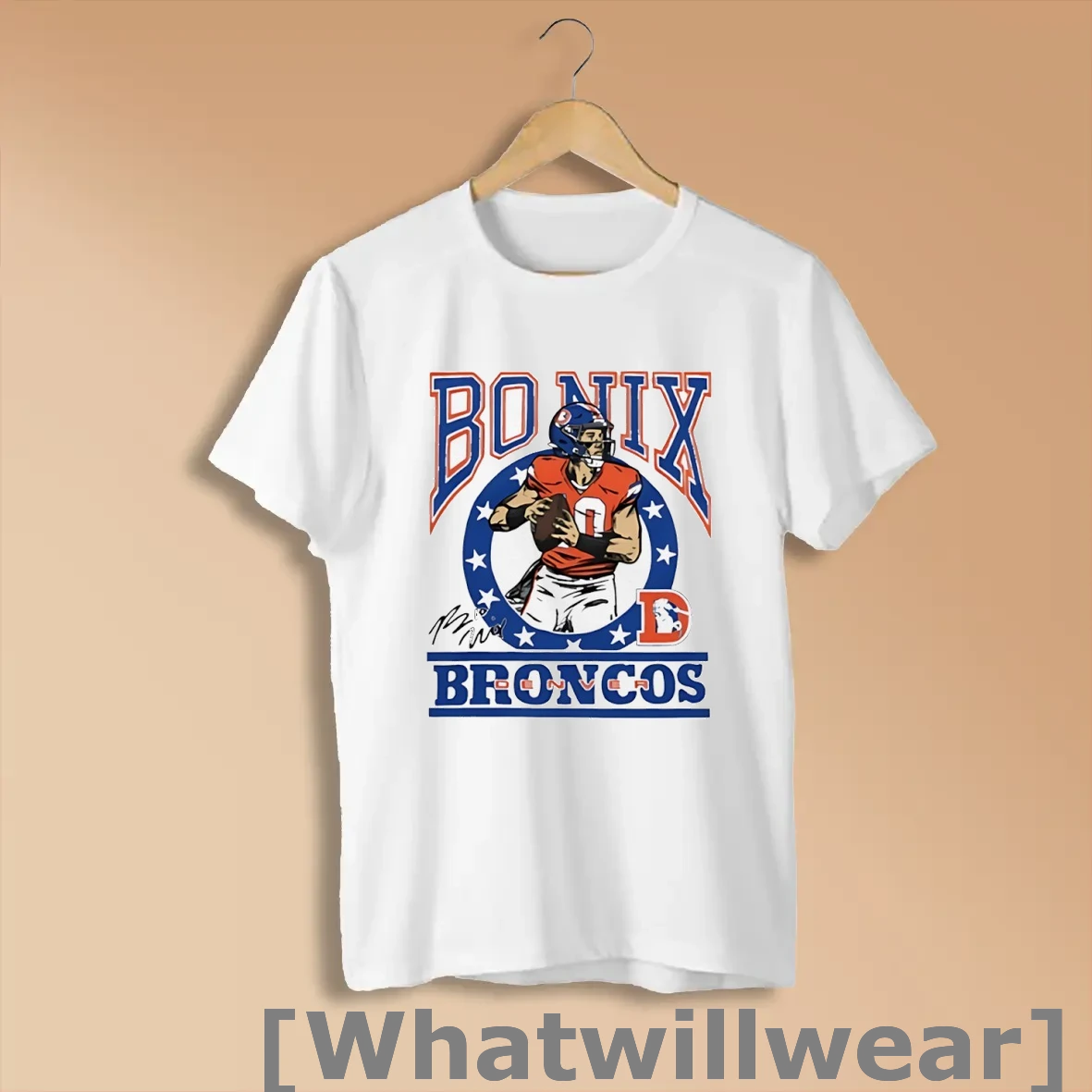 Official Bo Nix Denver Broncos Signature Shirts