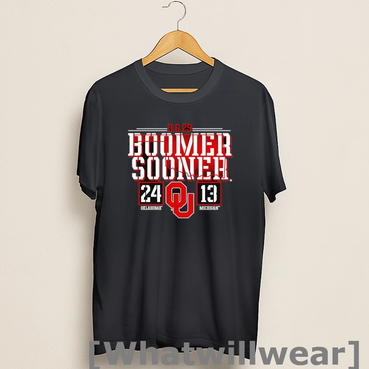 Official Boomer Sooner 24 13 Oklahoma Sooners Vs Michigan Wolverines 2025 Score Shirts