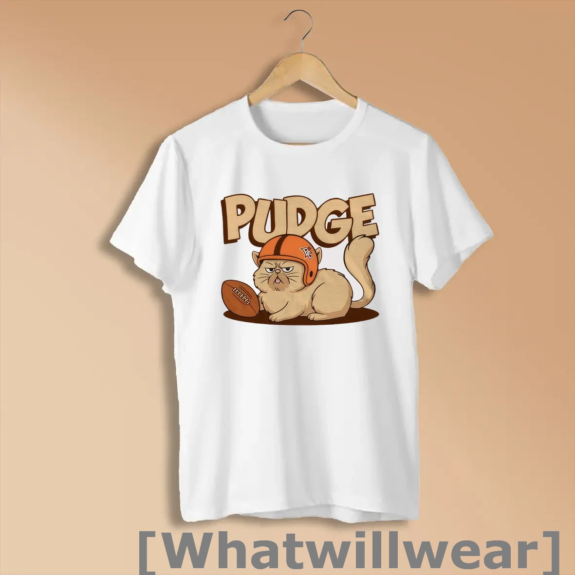 Official Bowling Green State University Football Orange Pudge The Cat Team Painting T Shirts