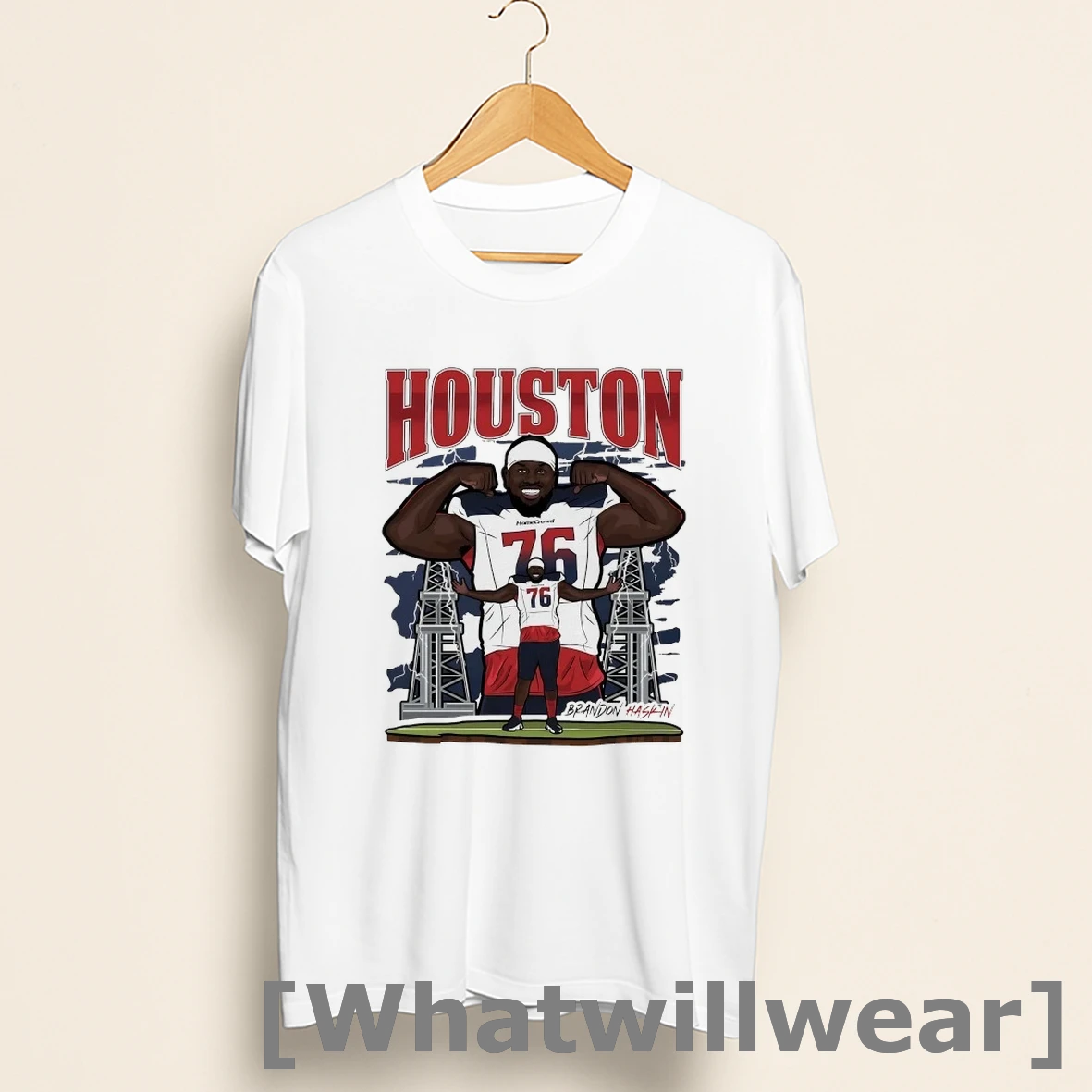 Official Brandon Haskin Graphic Houston Roughnecks Shirts