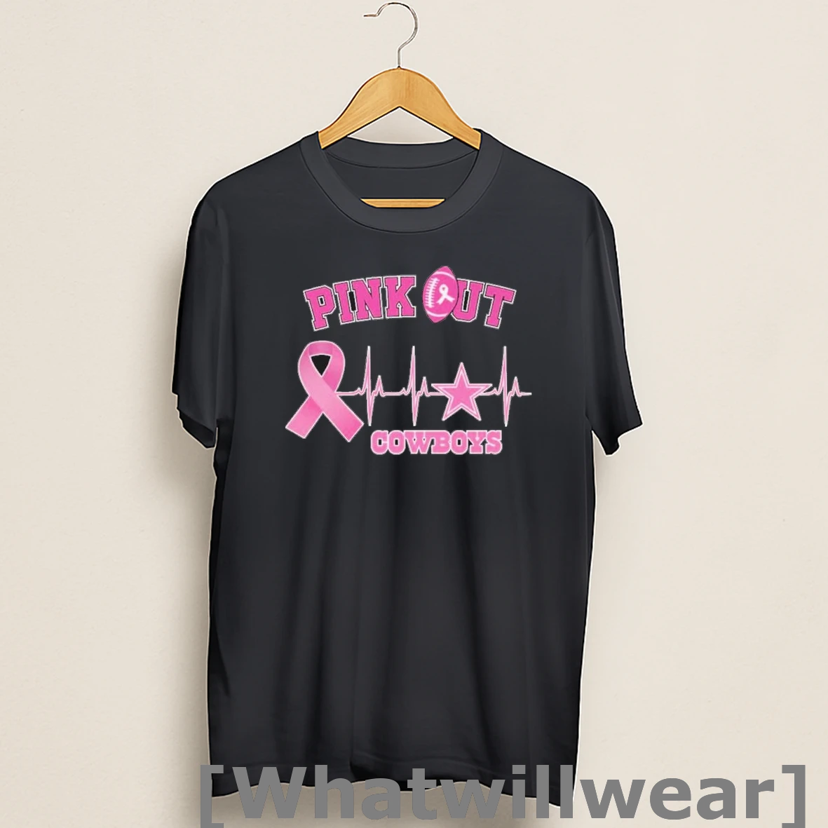 Official Breast Cancer Heartbeat Pink Out Dallas Cowboys Shirts