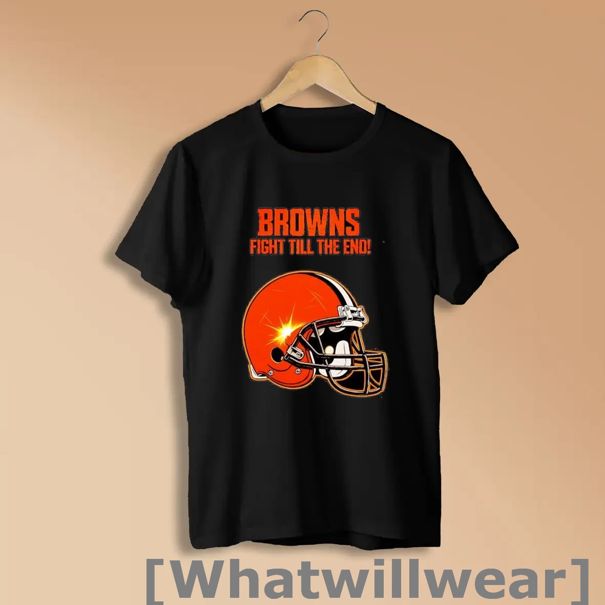 Official Browns Fight Till The End Football Helmet Dog Graphic Posters Black Shirts