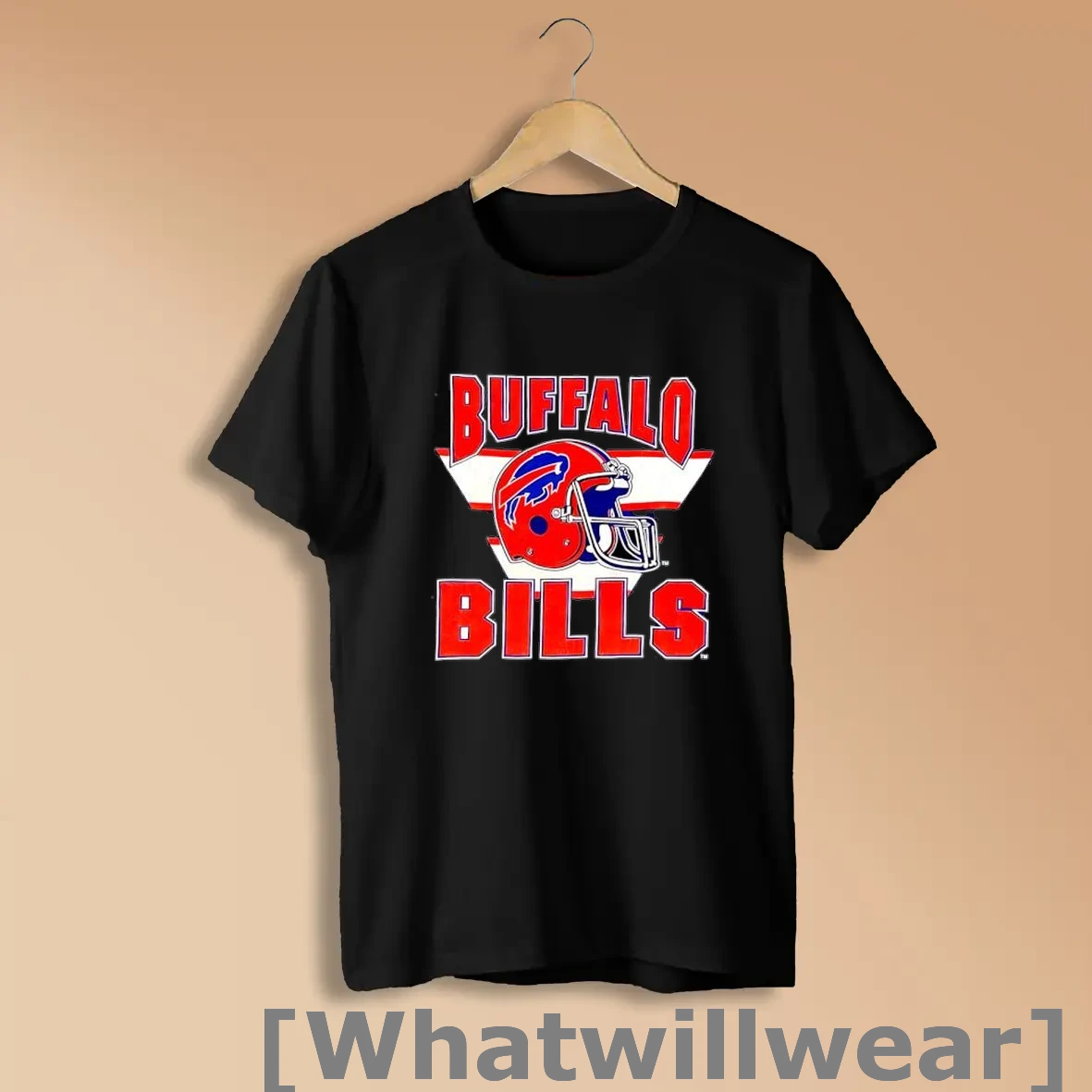 Official Buffalo Bills Red Helmet Football Logo Distressed Shirts