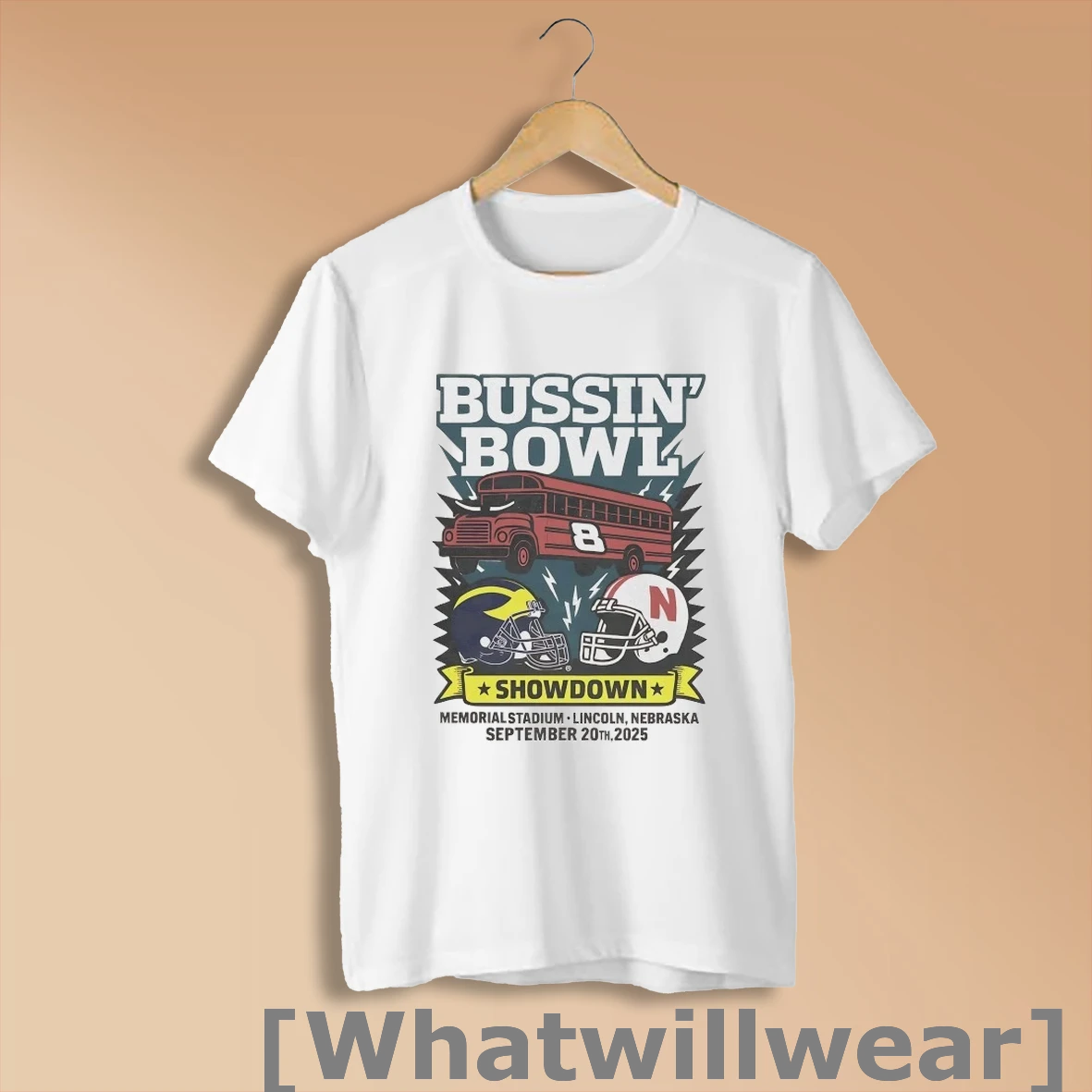 Official Bussin Bowl Showdown Michigan Vs Nebraska Football Helmets 2025 Shirt Sweatshirt