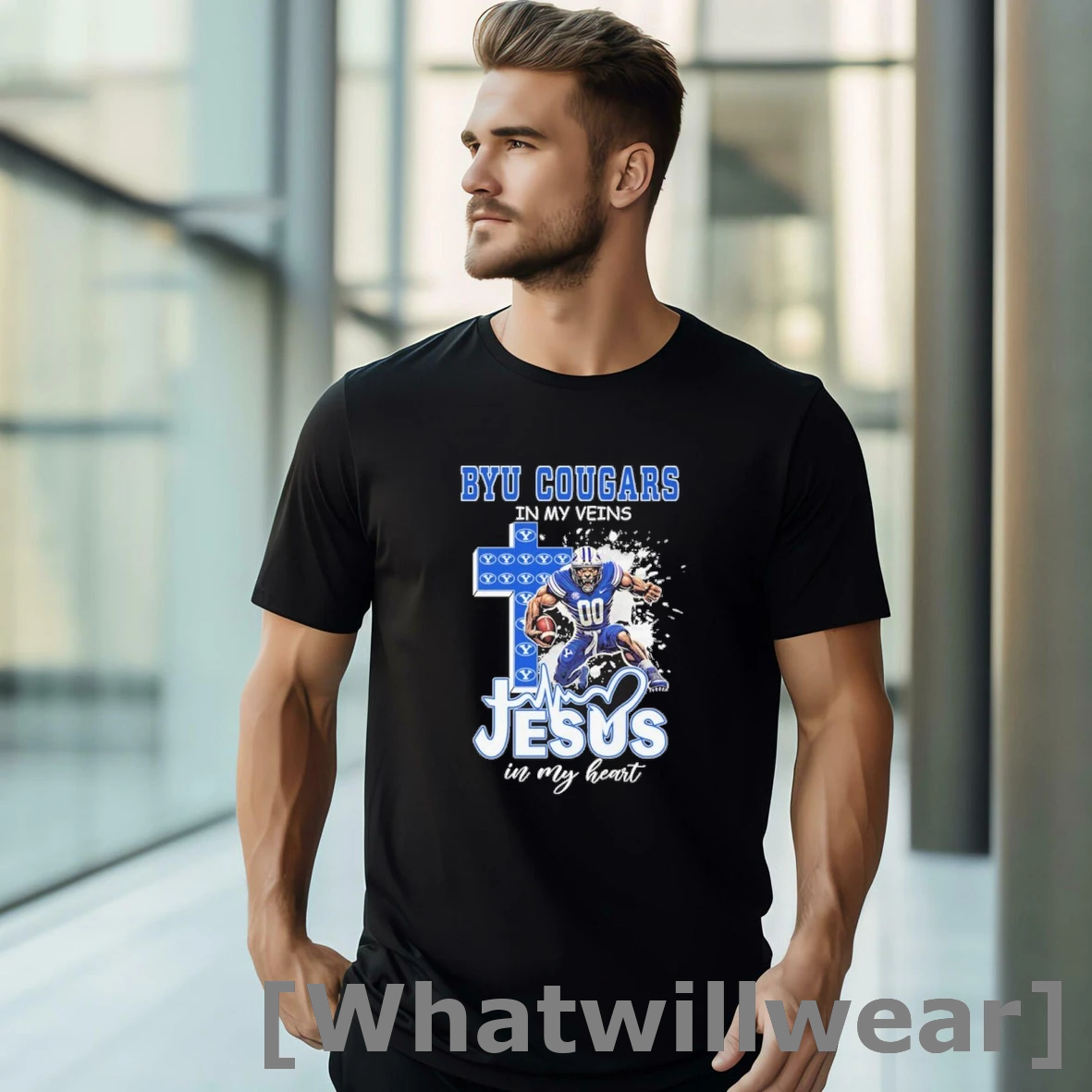 Official Byu Cougars In My Veins Jesus In My Heart Shirts