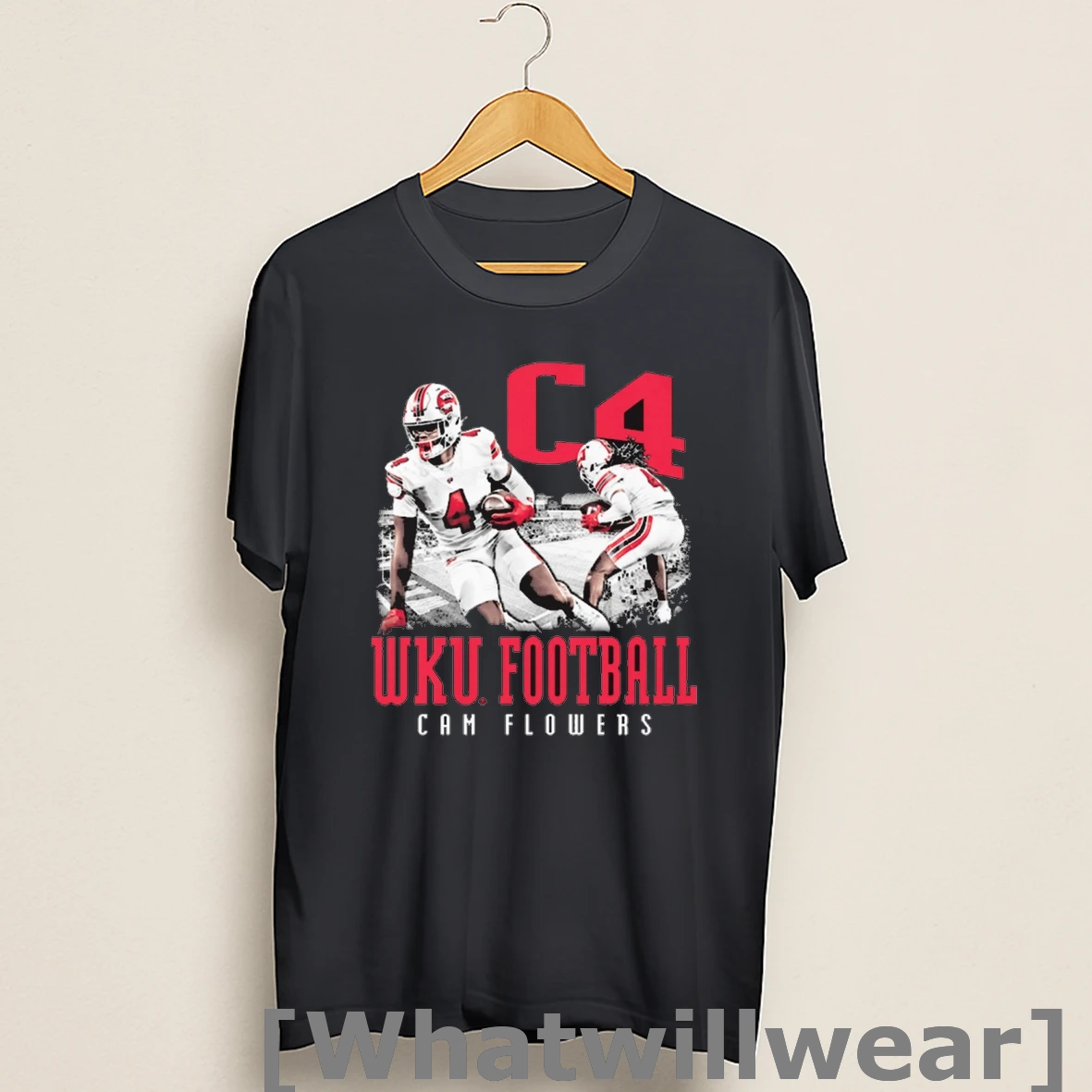 Official Cam Flowers C4 Western Kentucky Hilltoppers Football Ncaa Illustrated Shirts