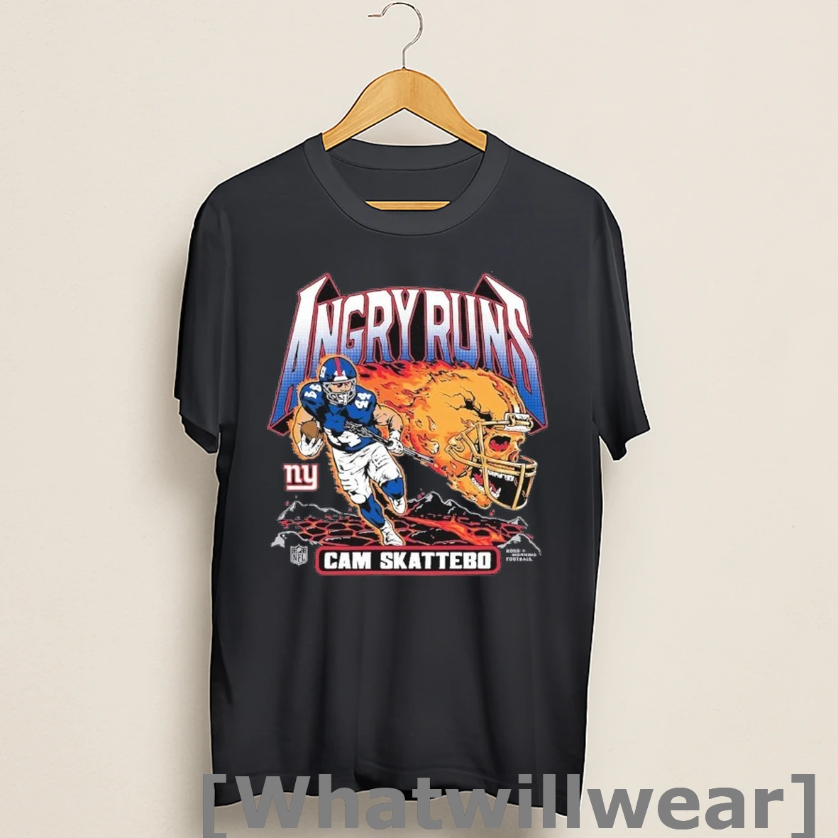 Official Cam Skattebo New York Giants Angry Runs Player Shirts