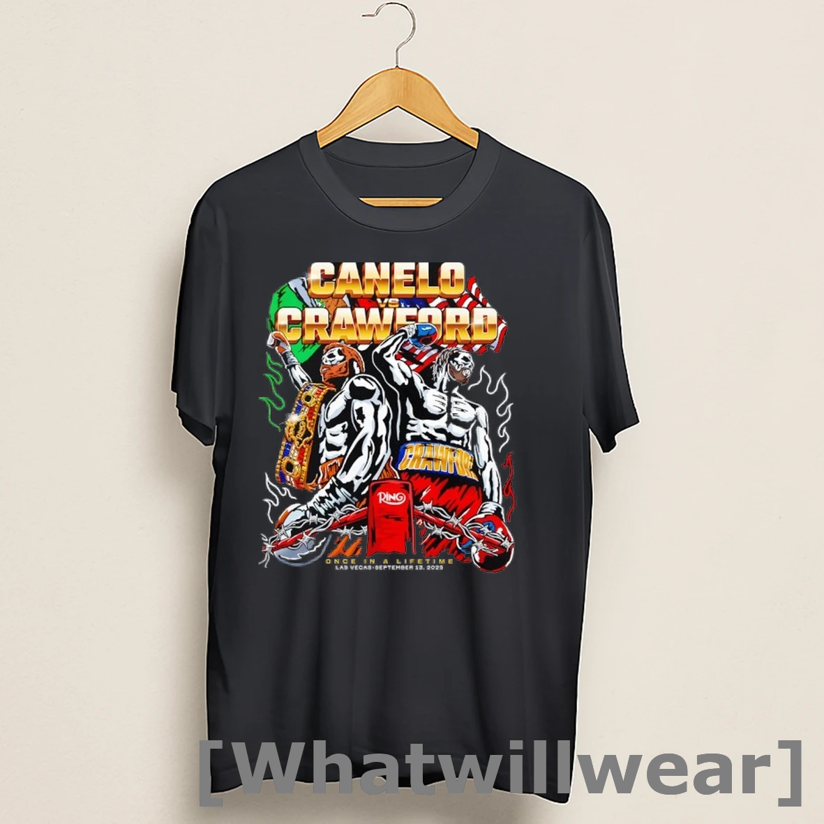 Official Canelo Crawford Once In A Lifetime Las Vegas Sep 13 2025 Shirts