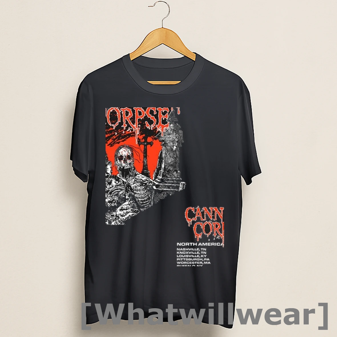 Official Cannibal Corpse North American Graveside Tour 2025 Dates Shirts