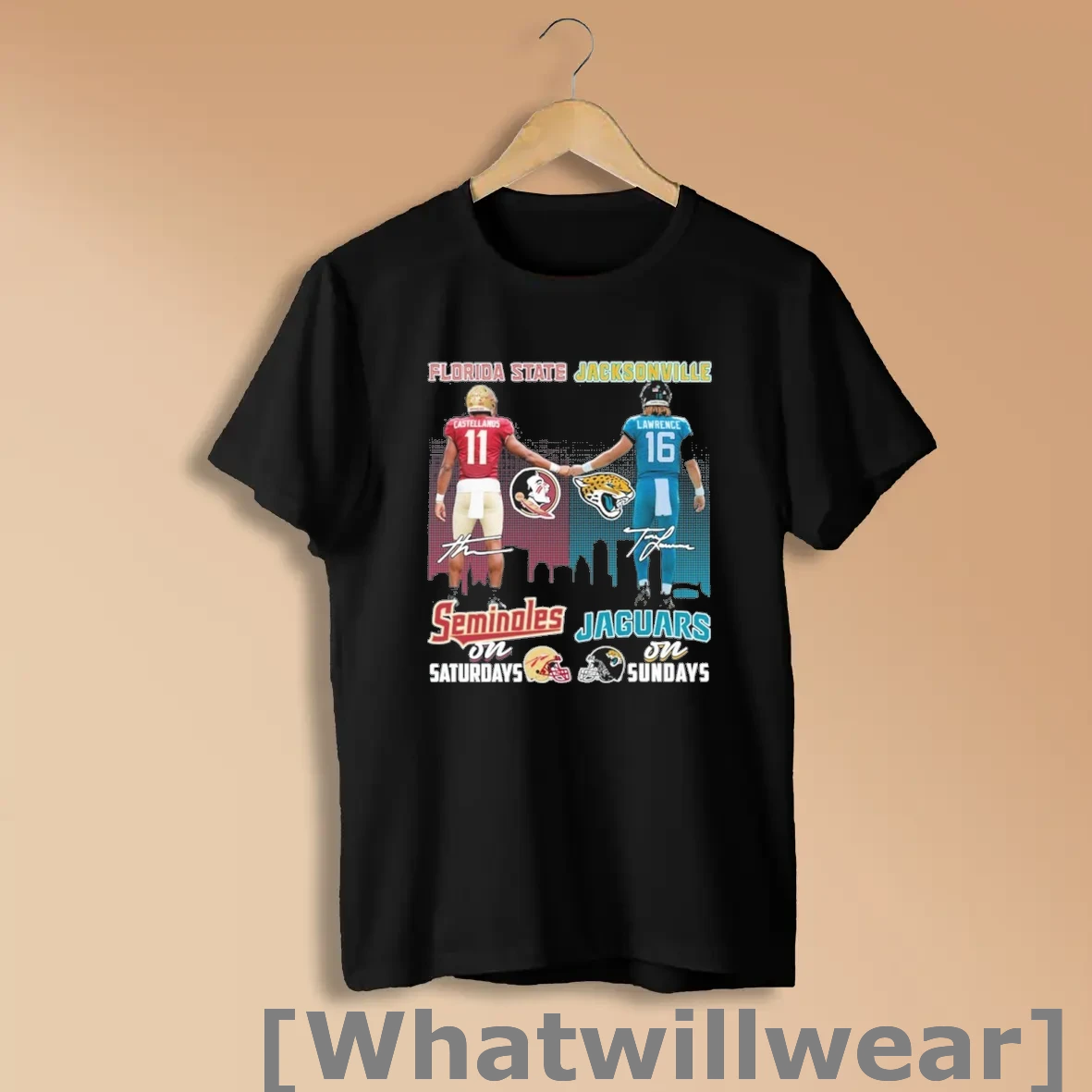 Official Castellanos Florida State Seminoles On Saturdays And Lawrence Jacksonville Jaguars On Sundays Shirts