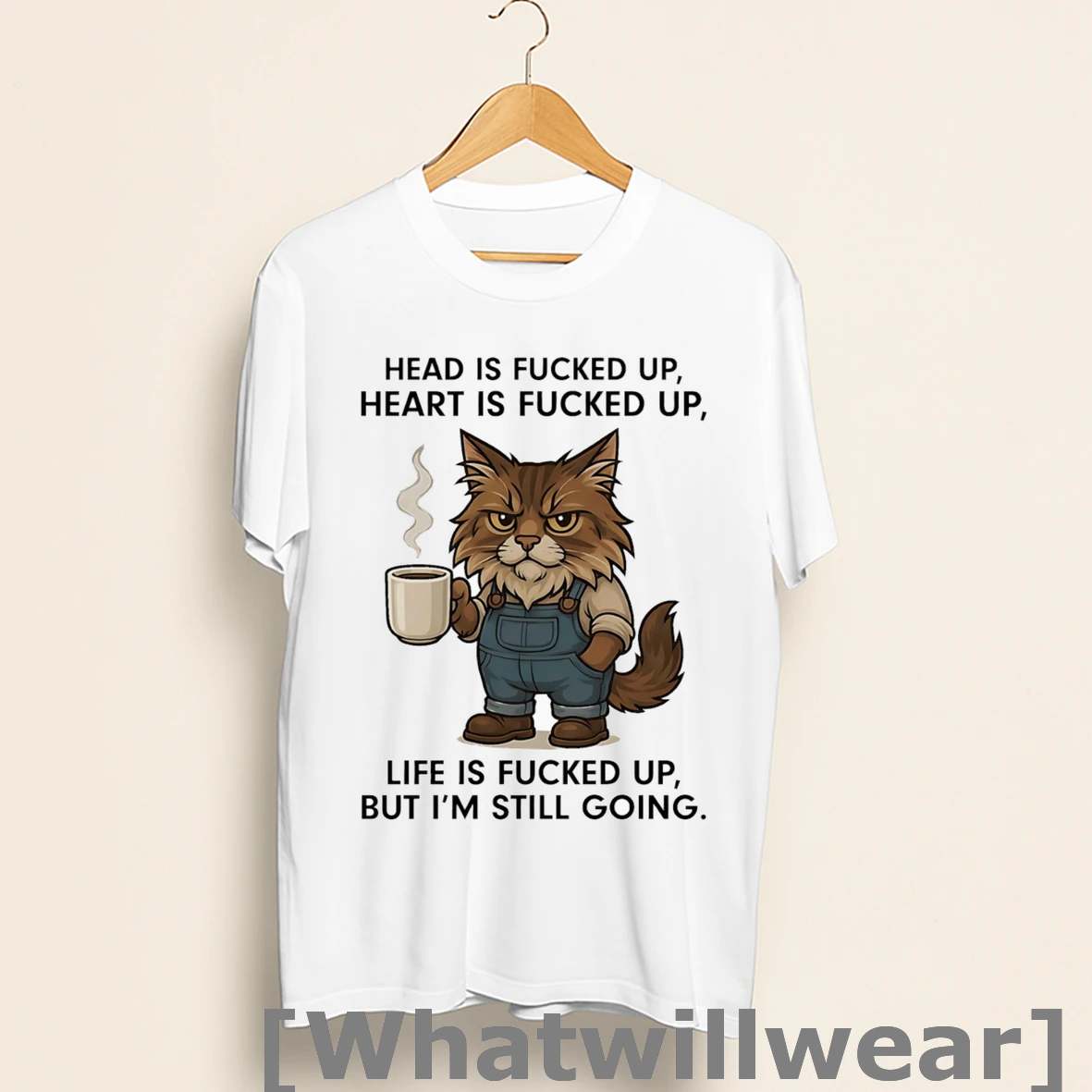 Official Cat Head Is Fucked Up Heart Is Fucked Up Shirts