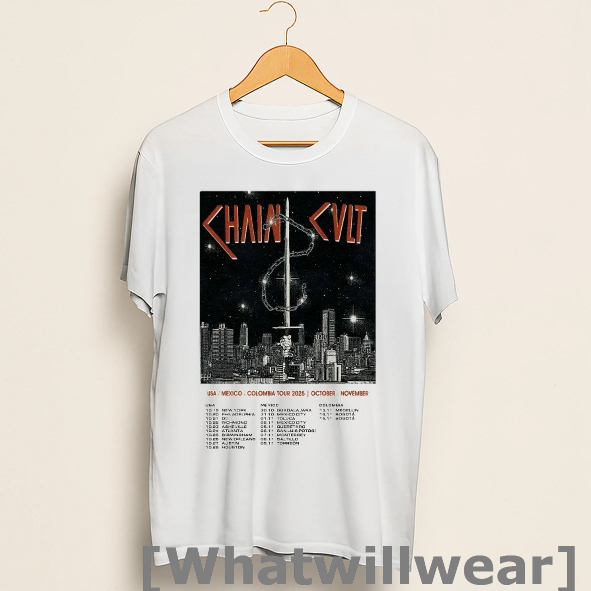 Official Chain Cult Mexico Colombia Tour Oct Nov 2025 Shirts