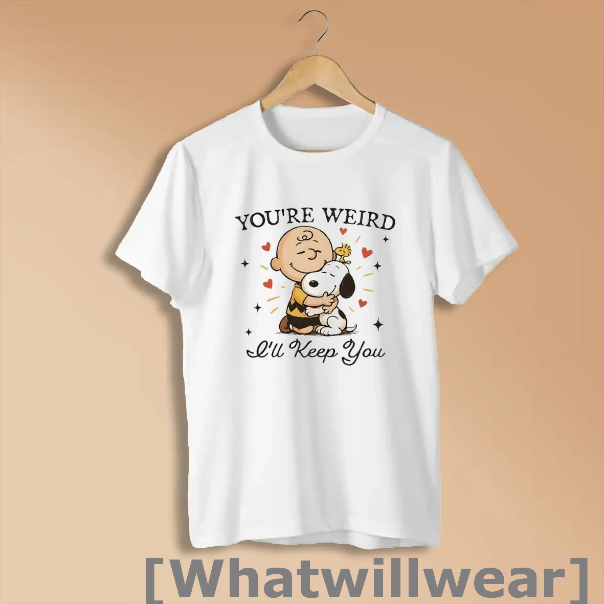 Official Charlie Brown Hugging Snoopy Youre Weird Ill Keep You Shirts