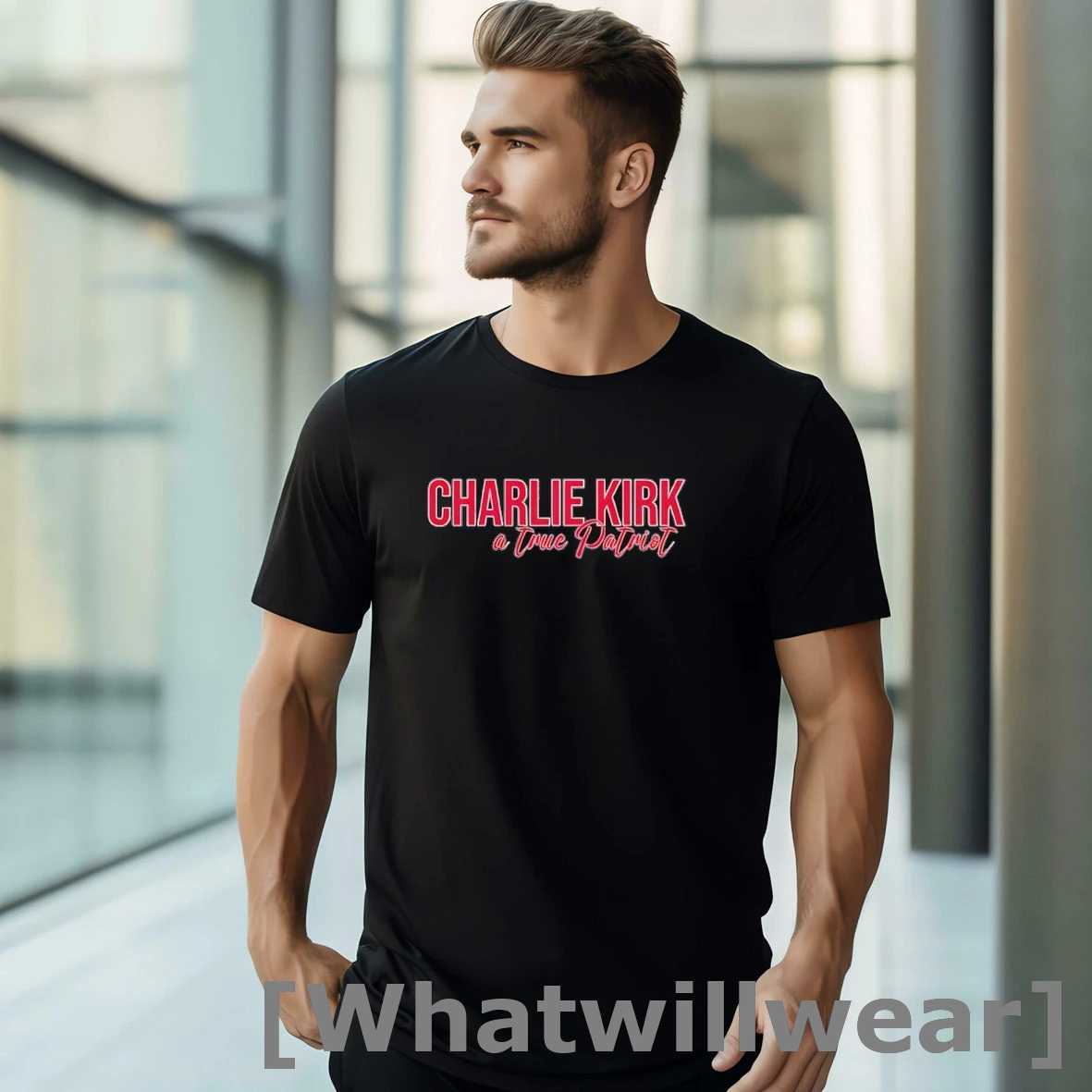 Official Charlie Kirk A True Patriot Full Red Lettering Tshirts Sweater