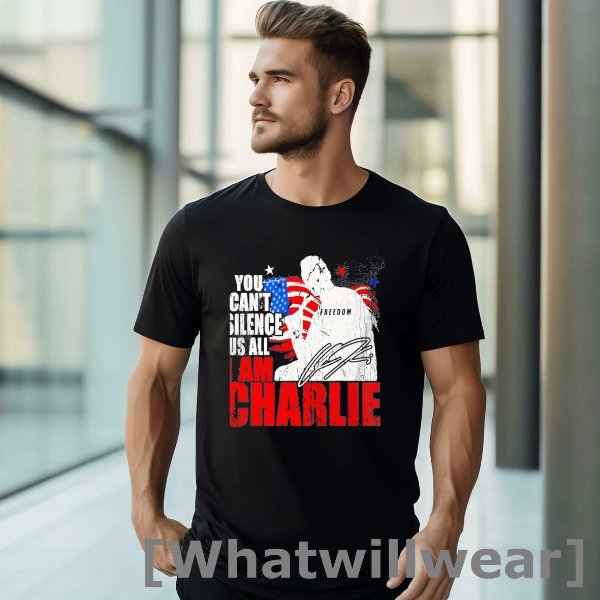 Official Charlie Kirk Freedom You Cant Silence Us All I Am Charlie Classic Mens Tshirts Sweater
