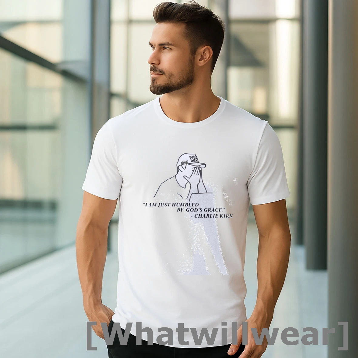 Official Charlie Kirk I Am Just Humbled By Gods Grace Classic Mens Tshirts Sweater