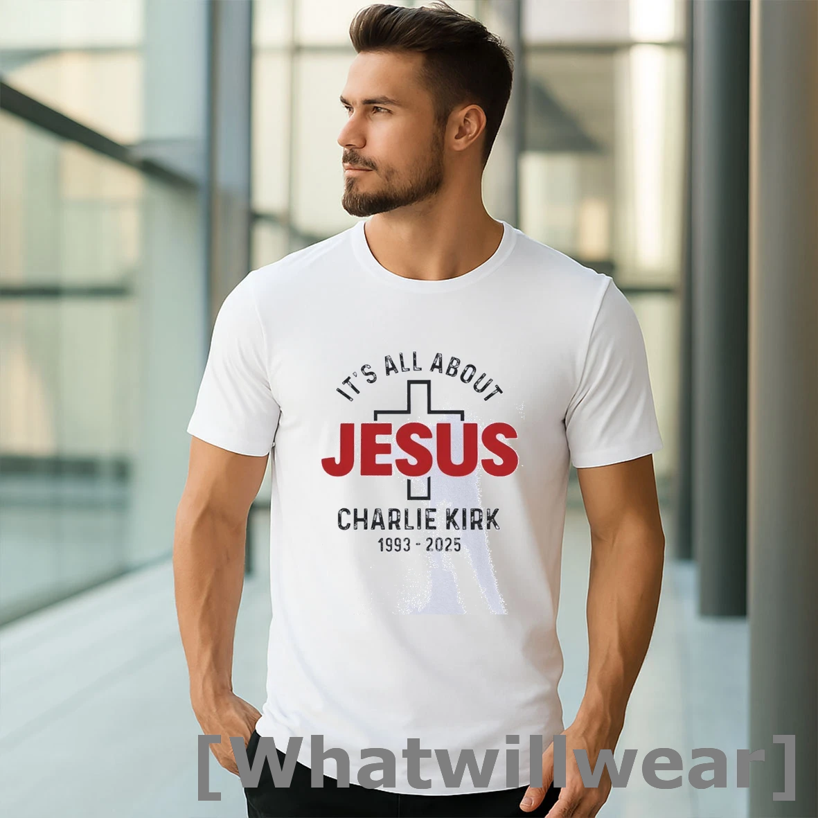 Official Charlie Kirk Rip 1993 2025 Its All About Jesus Memorial Classic Mens Tshirts Sweater