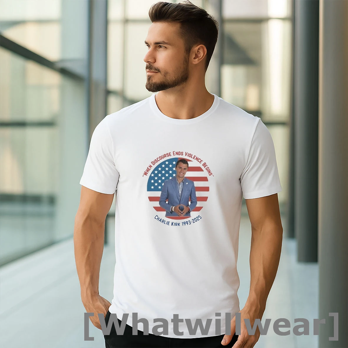 Official Charlie Kirk When Discourse Ends Violence Begins 1993 2025 Tshirts Sweater