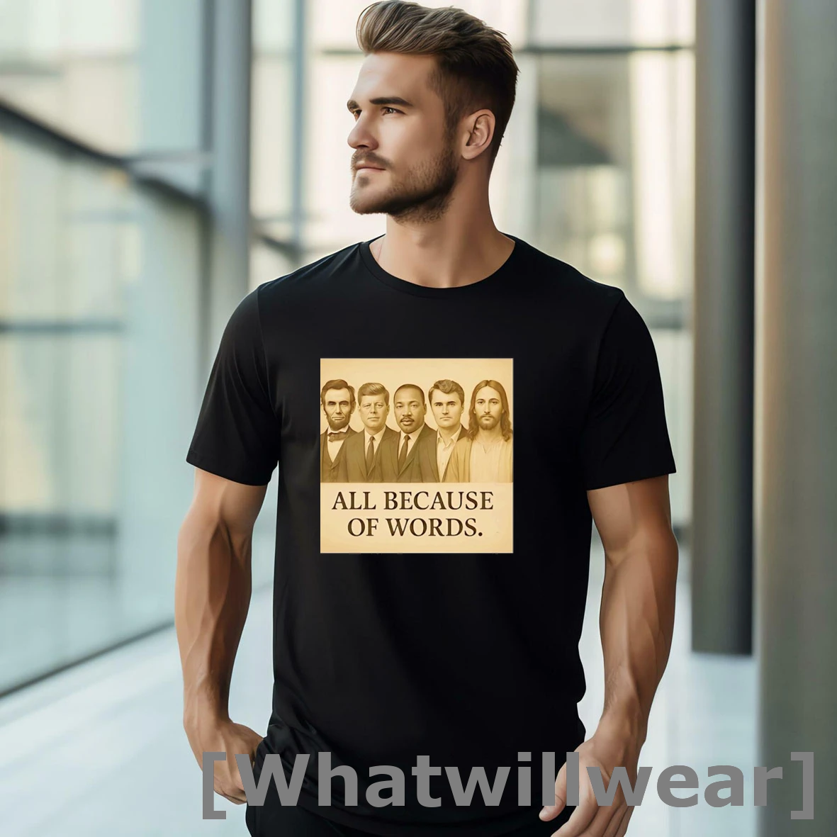 Official Charlie Kirk All Because Of Words Tshirts Sweater