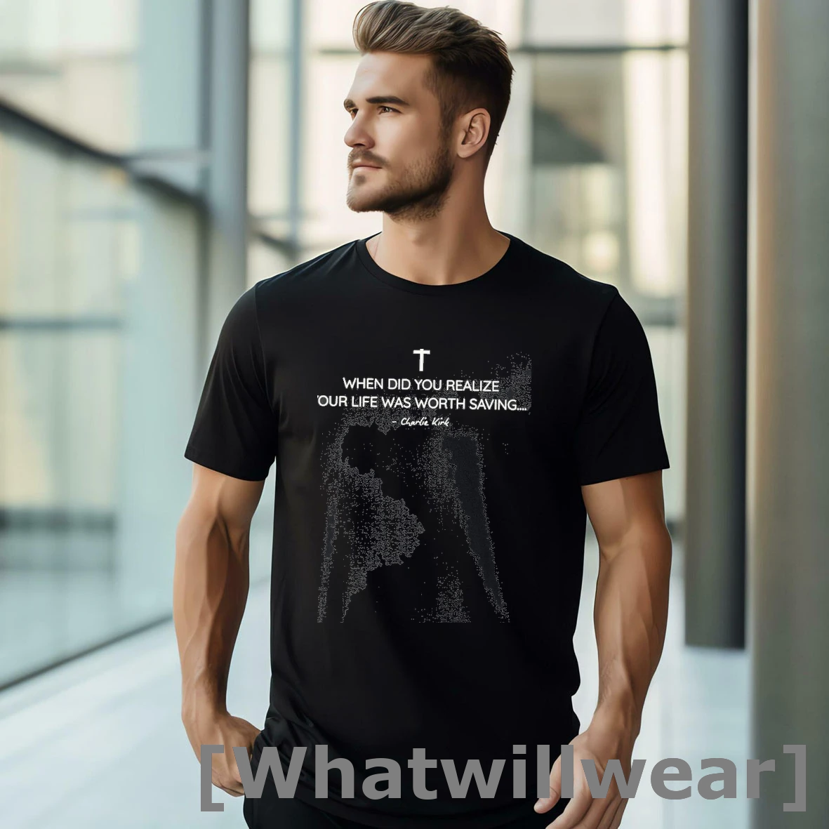 Official Charlie Kirk Quote When Did You Realize Your Life Was Worth Saving Classic Mens Tshirts Sweater