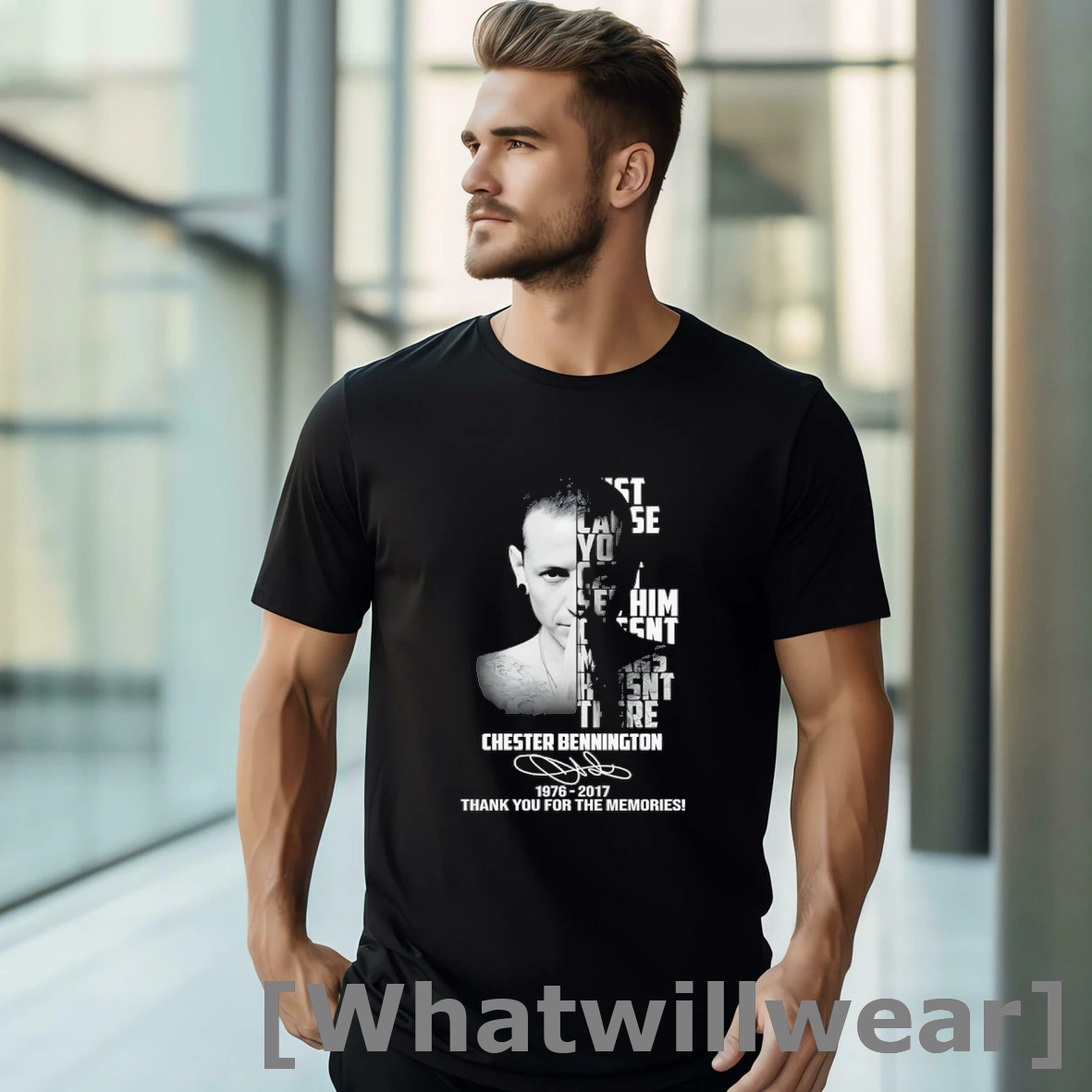 Official Chester Bennington 1967 2017 Thank You For The Memories Signature Shirts