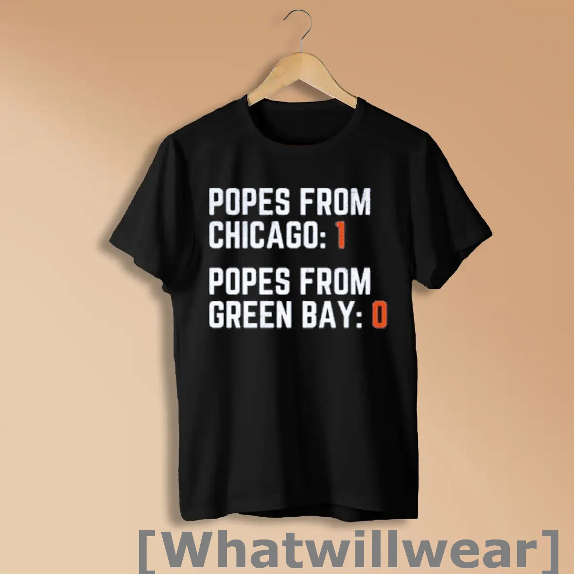 Official Chicago Bears Popes From Chicago 1 Popes From Green Bay 0 Shirts