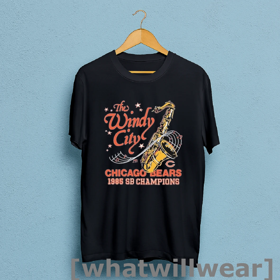 Official Chicago Bears Super Bowl Xx Champions The Windy City 1985 Trumpet T Shirts Shirt Shirt Sweatshirt