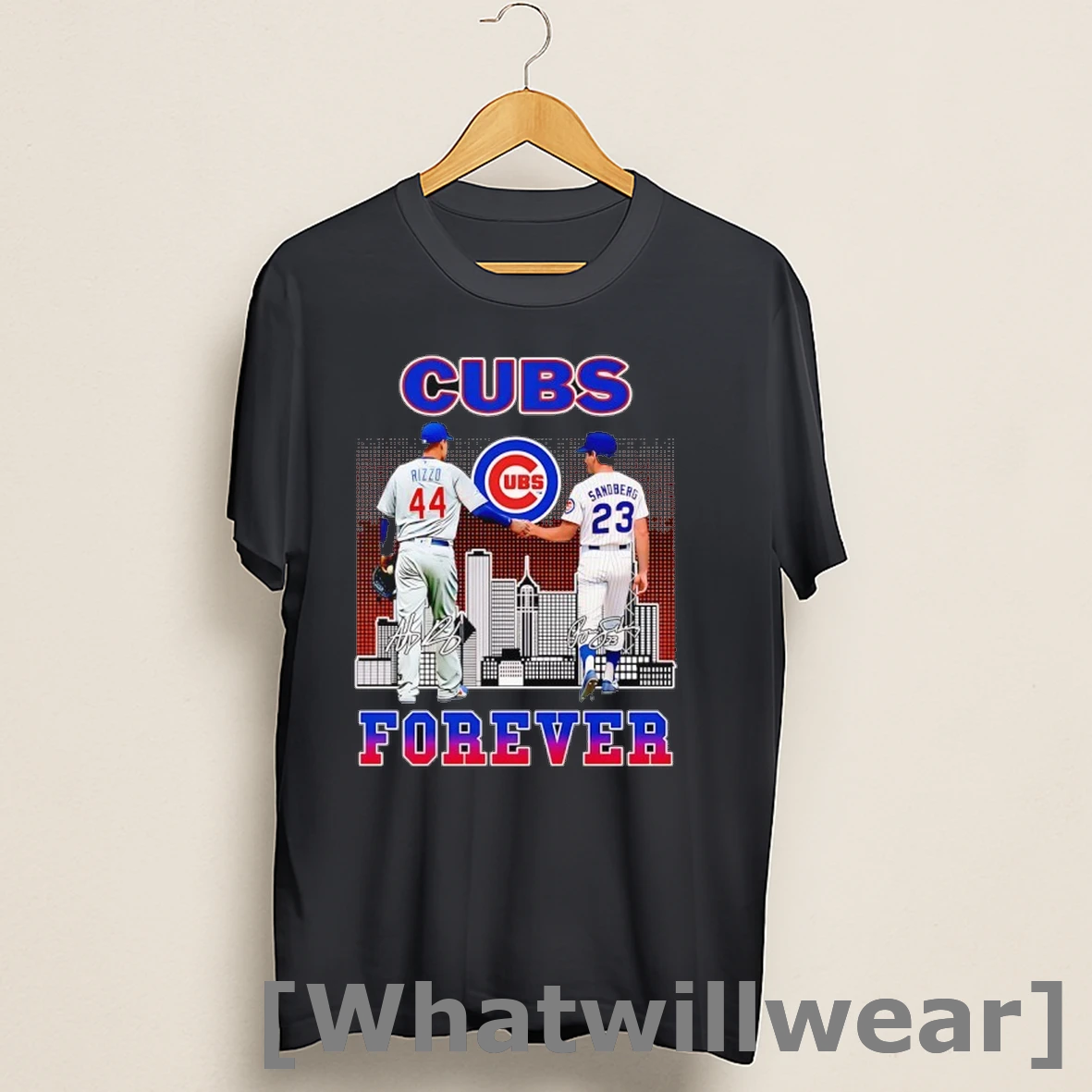 Official Chicago Cubs City Skyline Rizzo And Sandberg Forever Signatures Shirts