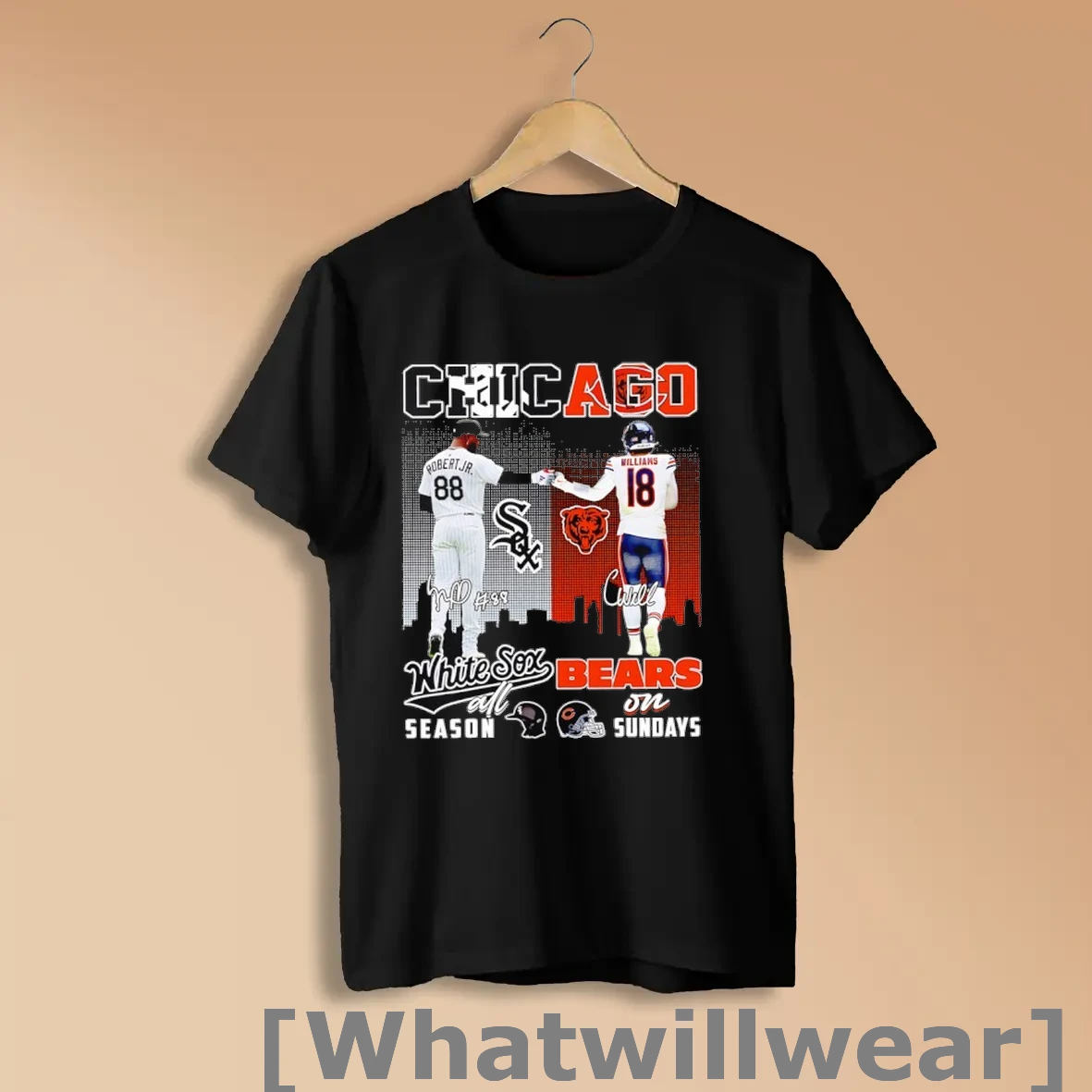 Official Chicago City Skyline Robert Jr Boston White Sox All Season And Williams Chicago Bears On Sundays Shirts