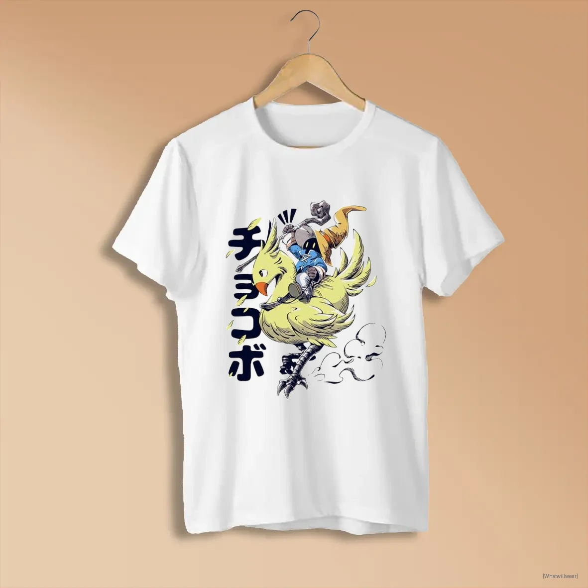 Official Chocobo And Black Mage Final Fantasy Video Game Character T White Shirts