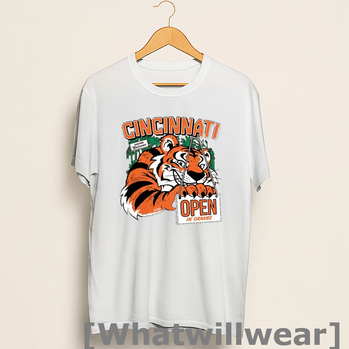 Official Cincinnati Bengals Jaguars Welcome Open In Orange 2025 Painting Shirts