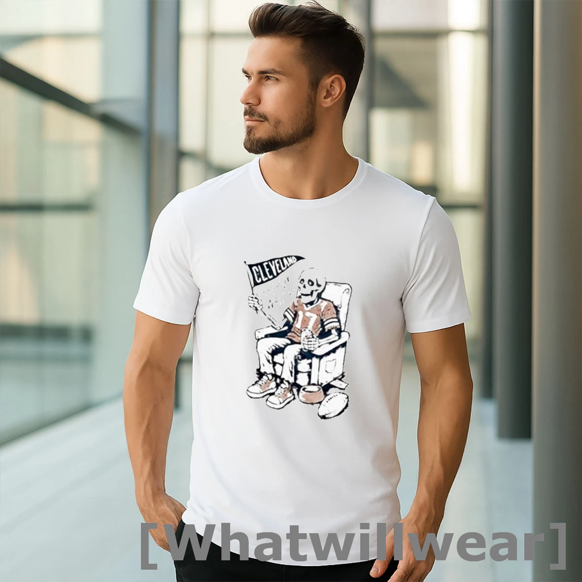 Official Cleveland Browns Keep On Waiting Skeleton Tshirts Sweater