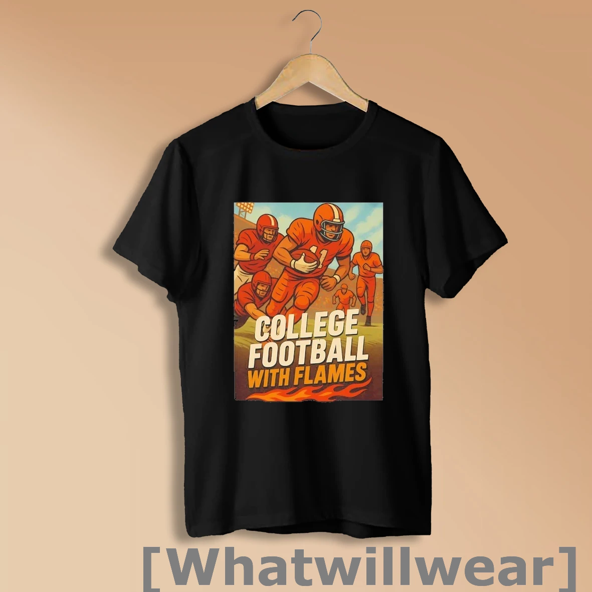 Official College Football With Flames Shirt Sweatshirt