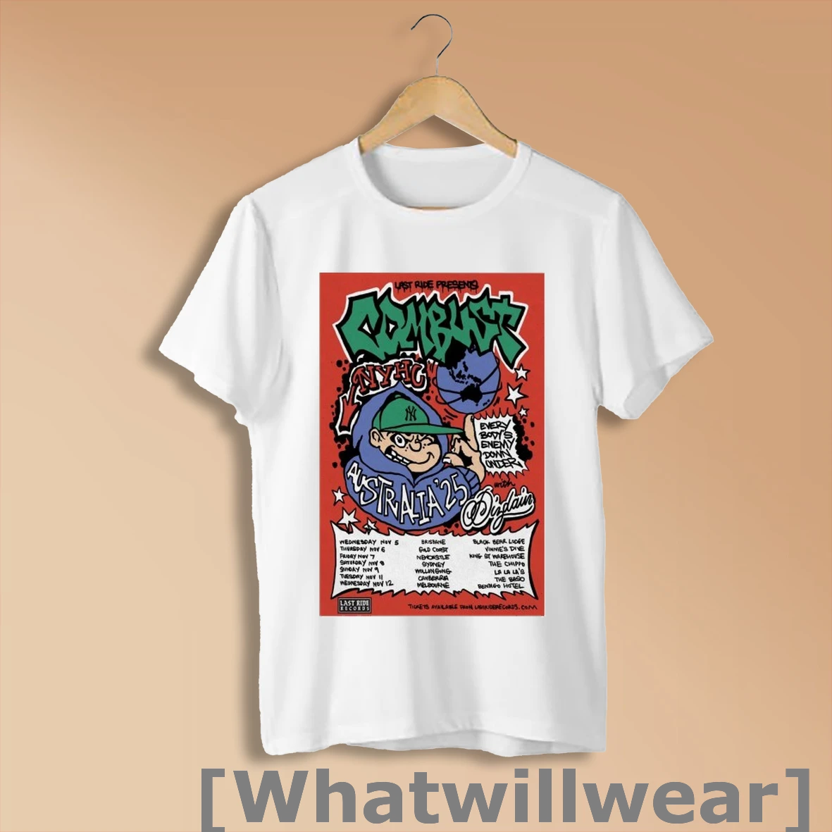 Official Combust Nyhc Every Bodys Down Under 2025 Tour Dates Australia T Shirts Shirt Shirt Sweatshirt