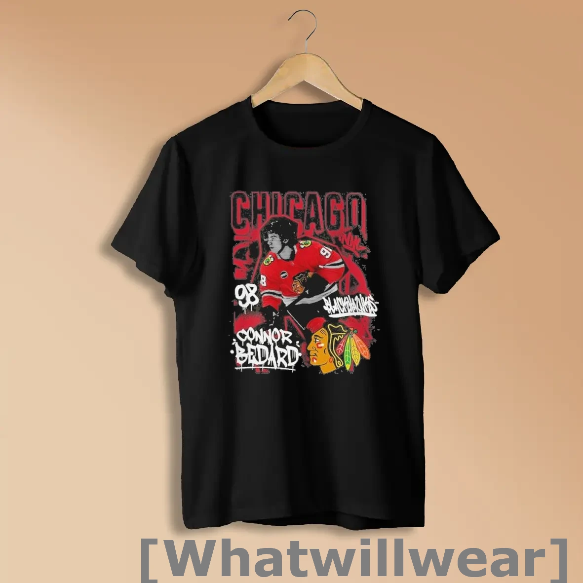 Official Connor Bedard Chicago Blackhawks Photo Reel Graphic Shirts