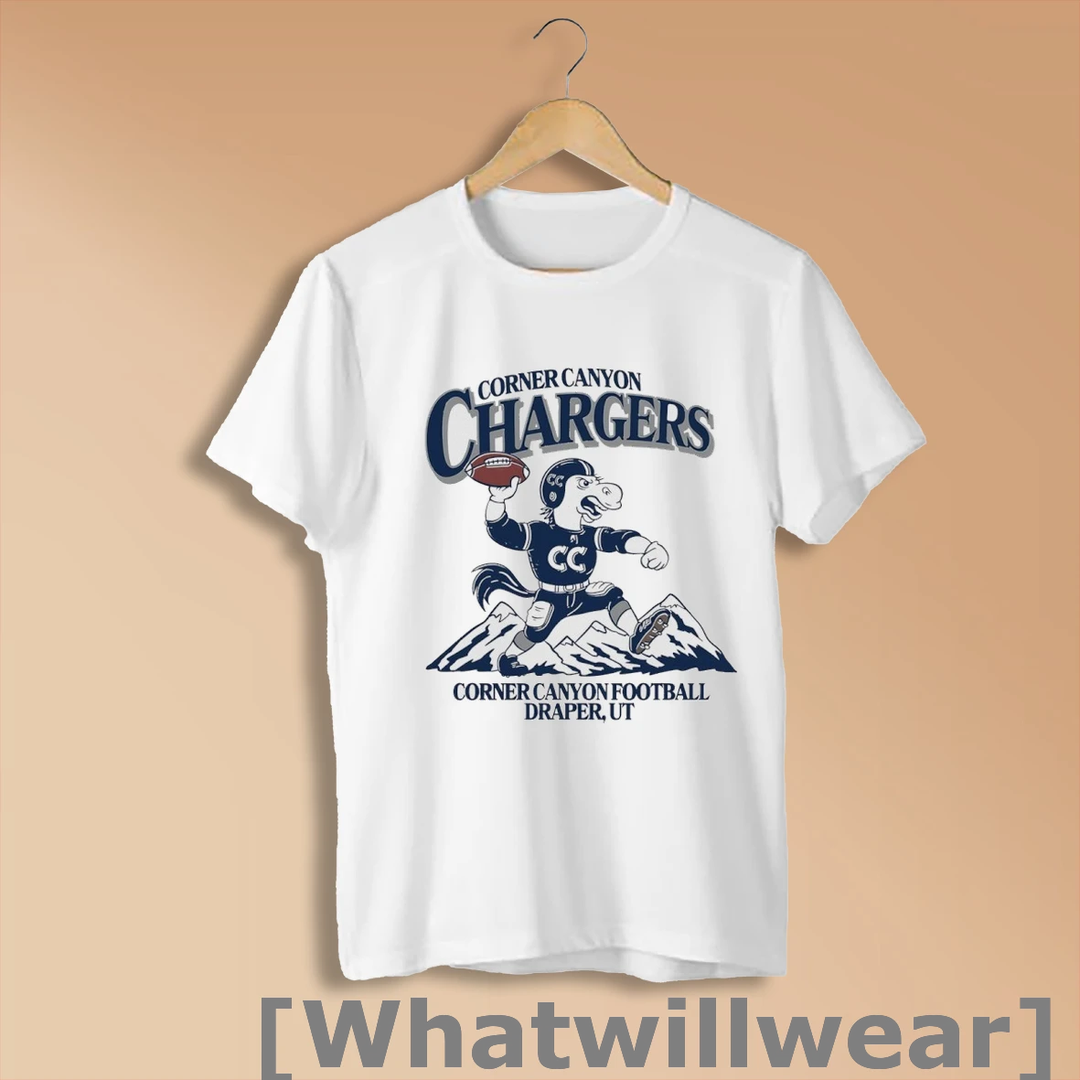 Official Corner Canyon Chargers Mascot Football Draper Graphic Shirt Sweatshirt