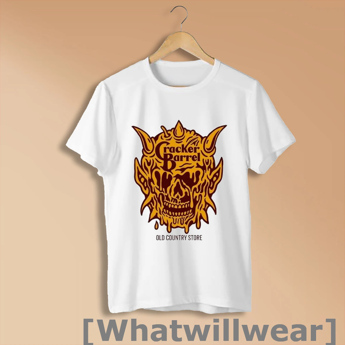 Official Cracker Barrel Old Country Store Demon Melting Skull Logo Shirt Sweatshirt