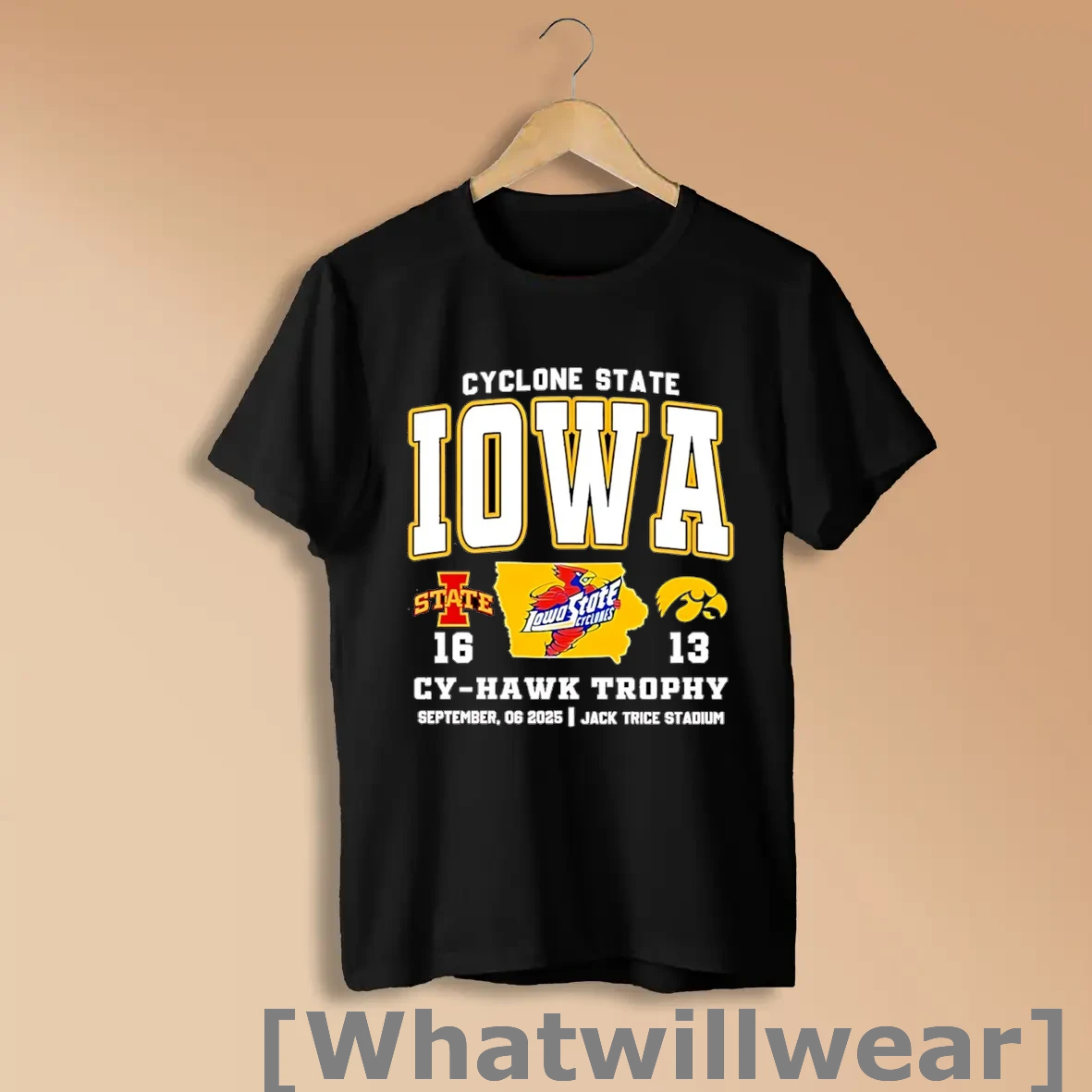 Official Cyclone State Iowa State Cyclones 16 13 Iowa Hawkeyes 2025 Cy Hawk Trophy Shirts