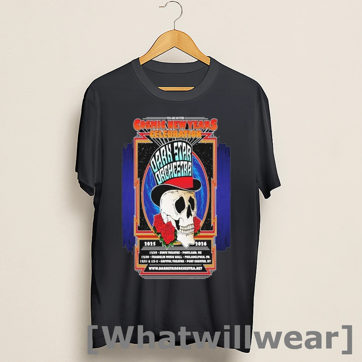 Official Dark Star Orchestra Cosmic New Years Celebration Dec 30 2025 Philadelphia Pa Skull Shirts