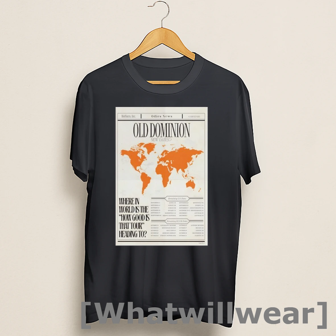 Official Dates Tour 2025 Old Dominion Shirts