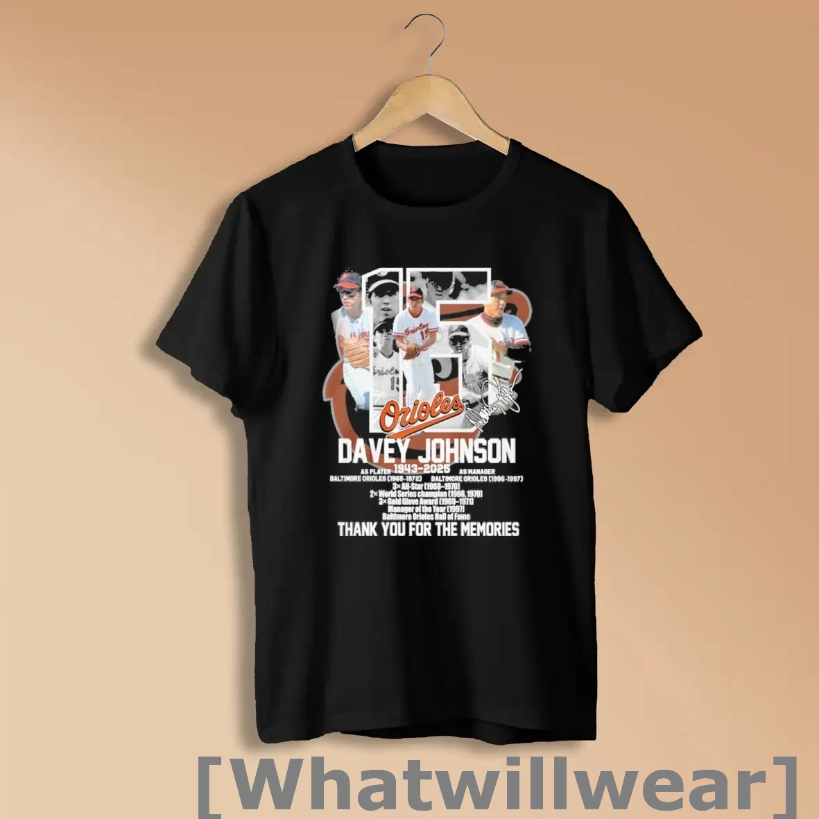 Official Davey Johnson Orioles 1943 2025 Thank You For The Memories Shirts