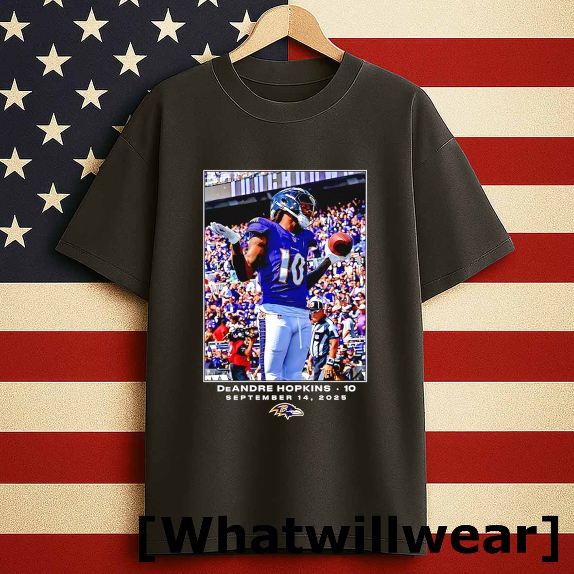Official Deandre Hopkins Baltimore Ravens Nfl Flash Features Week 2 2025 Tshirts Sweater