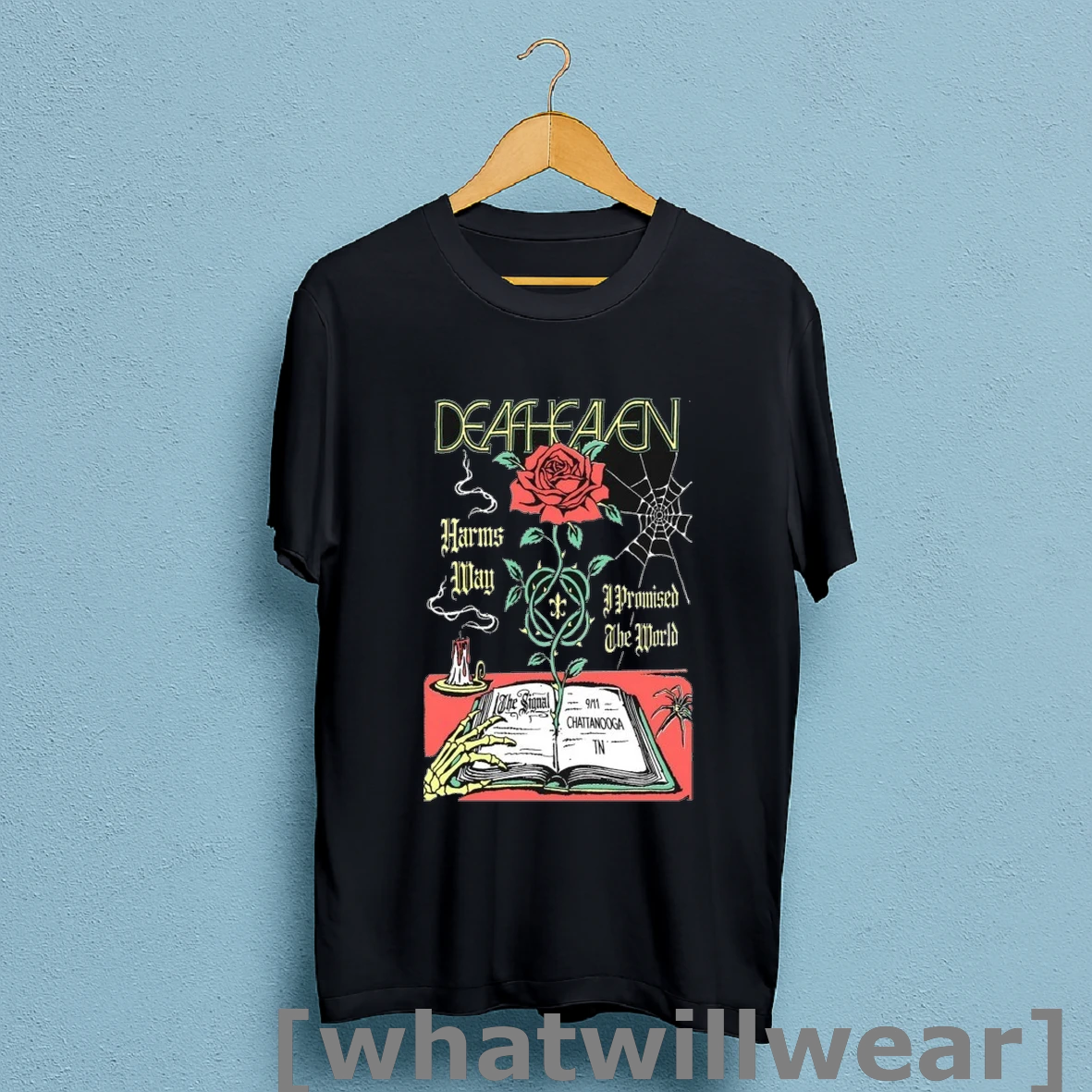 Official Deafheaven Sep 11 2025 The Signal Chattanooga Tn Skeleton Hand Rose Shirt Sweatshirt