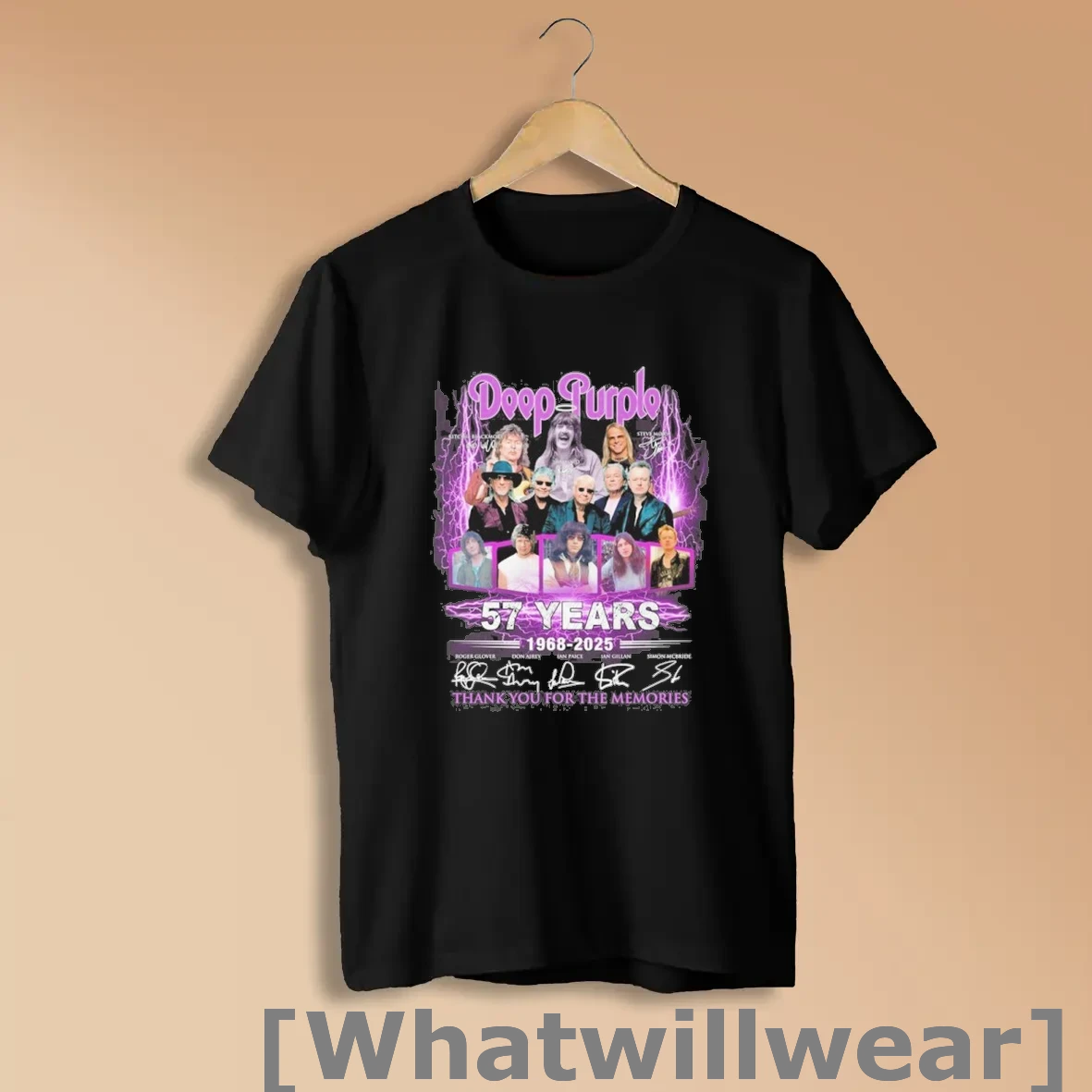Official Deep Purple 57 Years 1968 2025 Signature Thank You For The Memories Shirts
