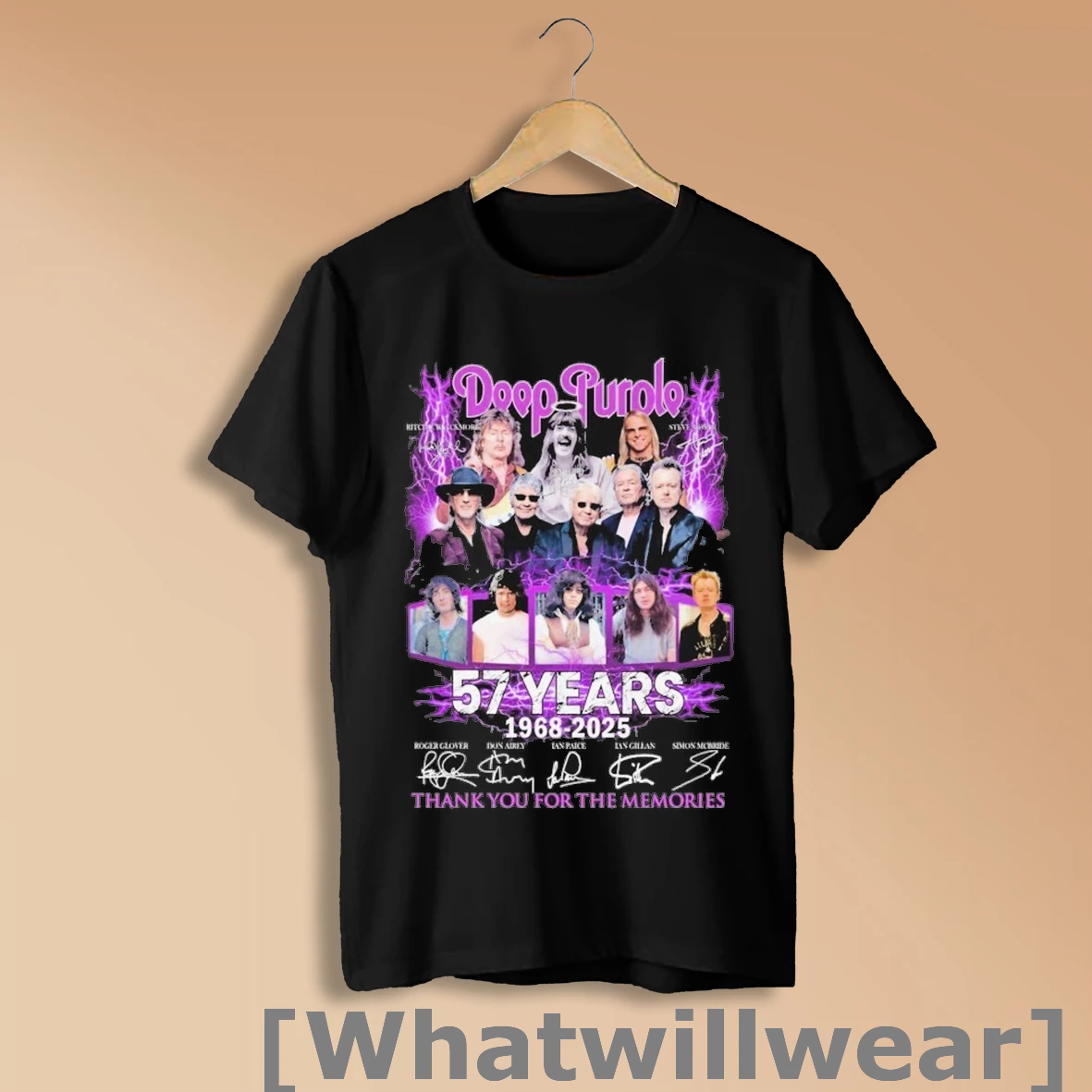 Official Deep Purple 57 Years 1968 2025 Thank You For The Memories Signatures Shirt Sweatshirt