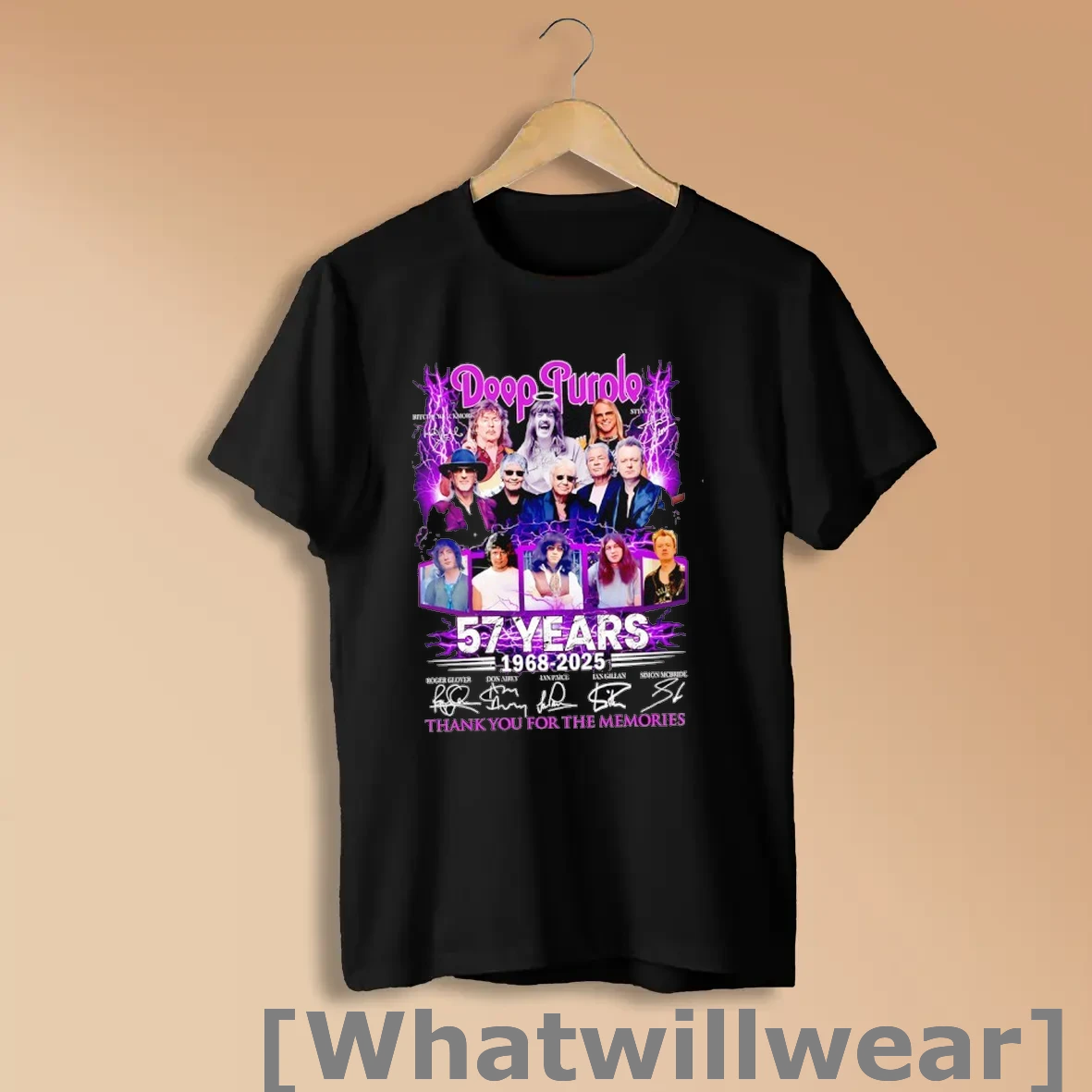 Official Deep Purple 57 Years 1968 2025 Thank You For The Memories Signatures Shirts