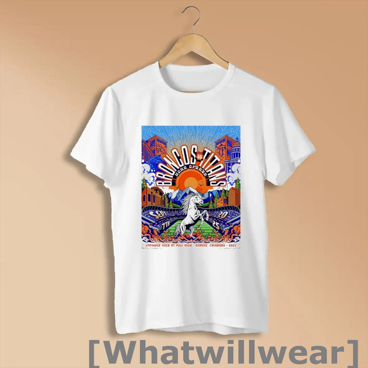 Official Denver Broncos Vs Tennessee Titans Home Opener Shirts
