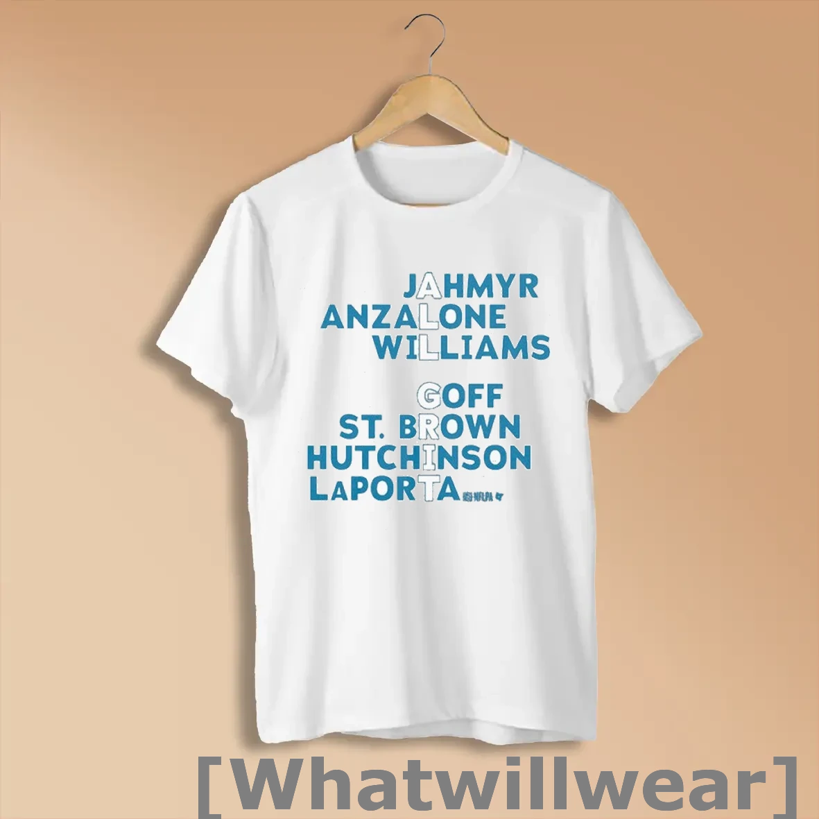 Official Detroit Lions All Grit Names All Grit Jahmyr Anzalone Williams Goff St Brown Hutchinson Laporta Shirts